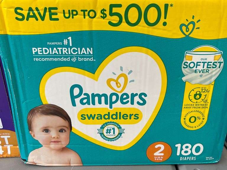 4 BOXES OF DIAPERS ASSORTED SIZES Earl's Auction Company