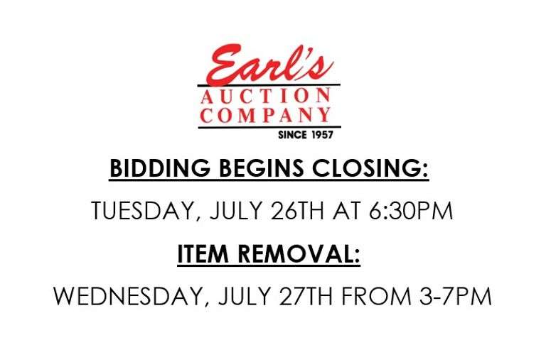 ENDS TUESDAY! ONLINE AUCTION 7/24-7/26 (GREEN)