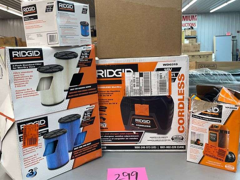 RIDGID CORDLESS WET/DRY VAC, FILTERS & WET/DRY PUMP ACCESSORY Earl's