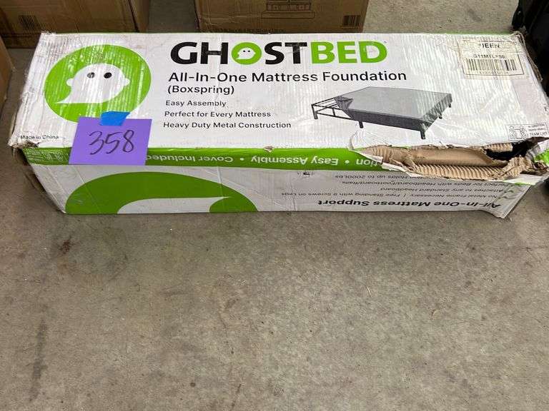 GHOSTBED QUEEN BOXSPRING IN BOX Earl's Auction Company