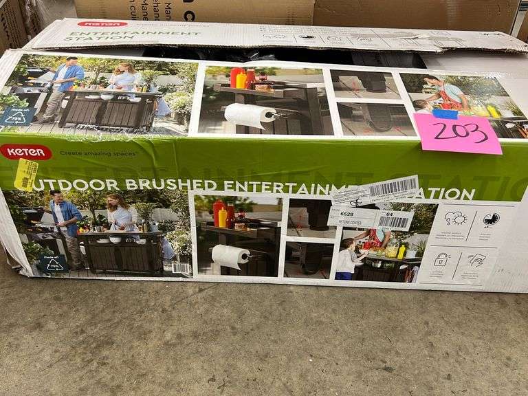 KETER OUTDOOR BRUSHED ENTERTAINMENT STATION IN BOX Earl's Auction Company
