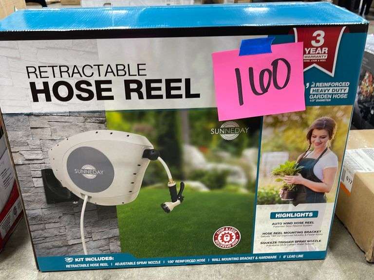 RETRACTABLE HOSE REEL IN BOX Earl's Auction Company