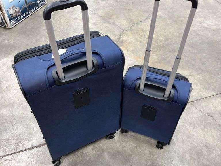 2PC SAMSONITE SOFT SHELL ROLLING LUGGAGE NAVY BLUE Earl's Auction Company