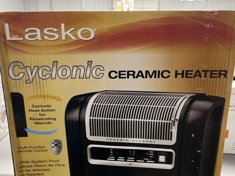 LASKO CYLONIC CERAMIC HEATER IN BOX - Earl's Auction Company
