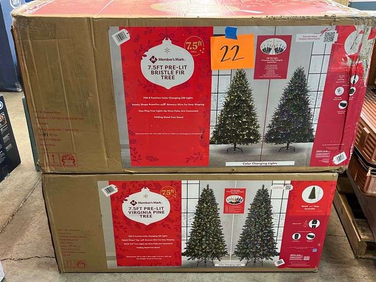 Tree 5 Box (2) 7.5FT PRE LIT TREES IN BOXES - Earl's Auction Company