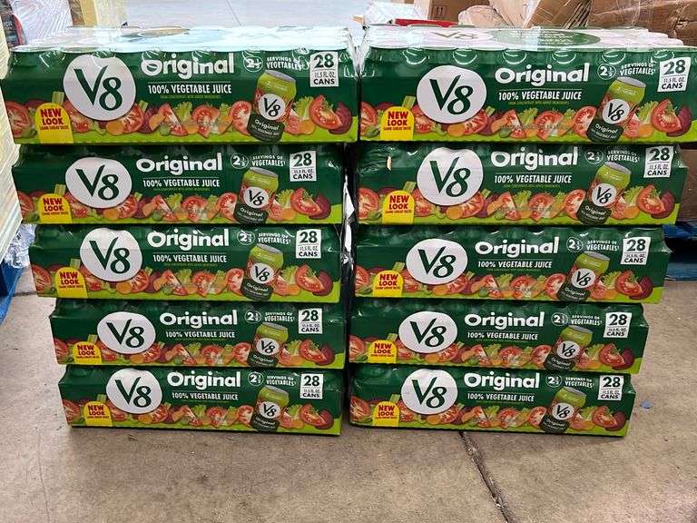 (10) PACKS OF V8 ORIGINAL VEGETABLE JUICE (28 CANS PER PACK) Earl's