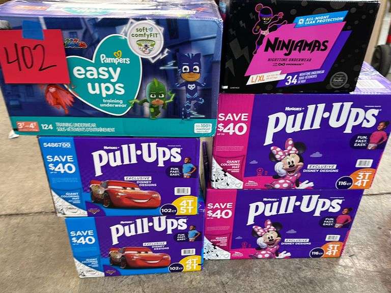 (6) BOXES OF PULL UPS/EASY UPS ASSORTED SIZES Earl's Auction Company