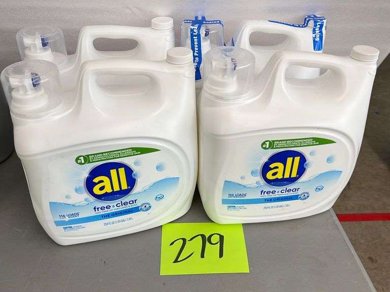 (4) JUGS OF ALL FREE & CLEAR LAUNDRY DETERGENT Earl's Auction Company