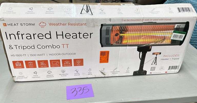 HEAT STORM INFRARED TRIPOD HEATER IN BOX - Earl's Auction Company