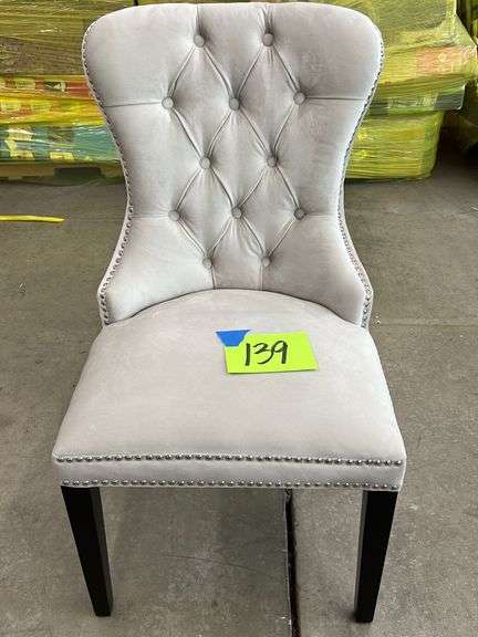 ABBYSON LIVING BUTTON TUFTED DINING CHAIR - IVORY