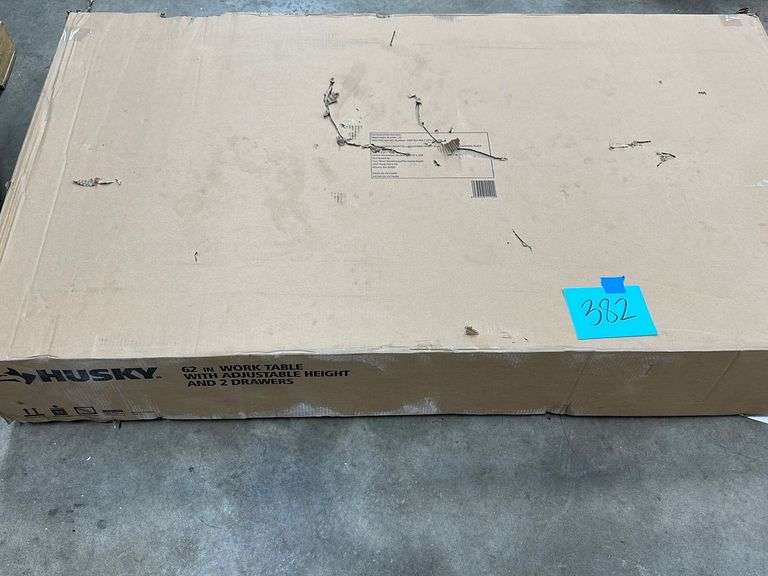 HUSKY 62" WORK TABLE W/ ADJUSTABLE HEIGHT IN BOX Earl's Auction Company