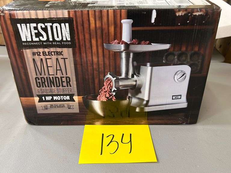 WESTON ELECTRIC MEAT GRINDER IN BOX Earl's Auction Company