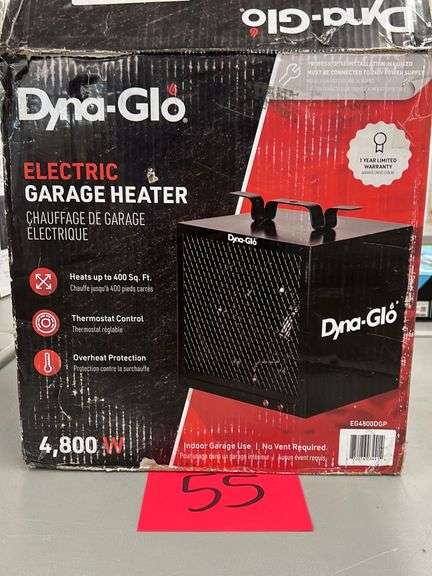 DYNA GLO ELECTRIC GARAGE HEATER IN BOX - Earl's Auction Company