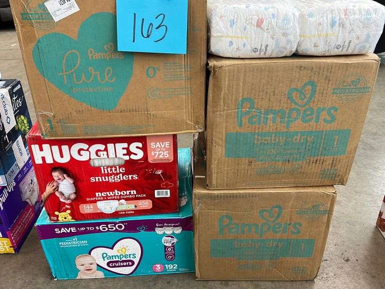 (5) BOXES OF DIAPERS SIZE N, 1 & 3 Earl's Auction Company