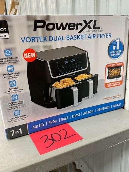 Vortex Basket POWERXL VORTEX DUAL-BASKET AIR FRYER IN BOX - Earl's Auction Company