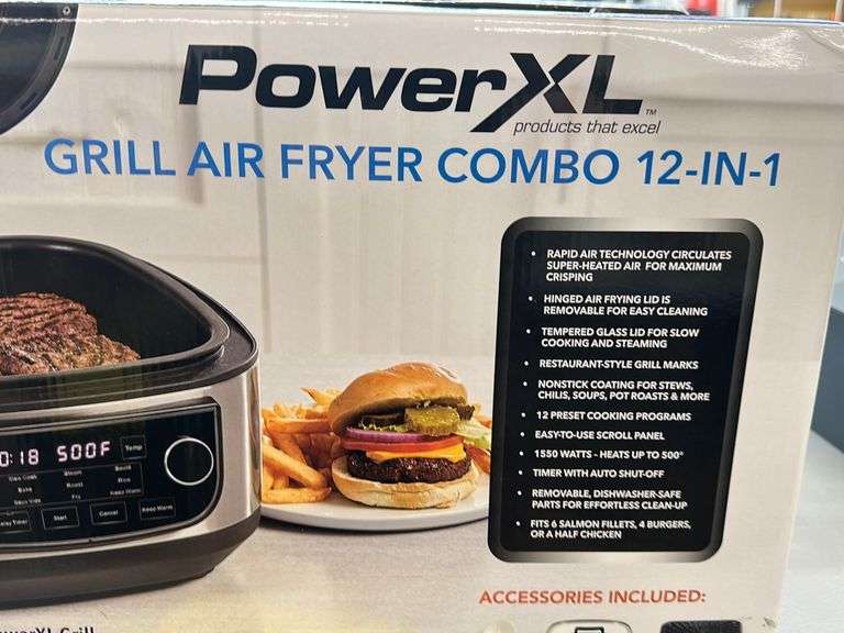 POWER XL GRILL AIR FRYER COMBO IN BOX Earl's Auction Company