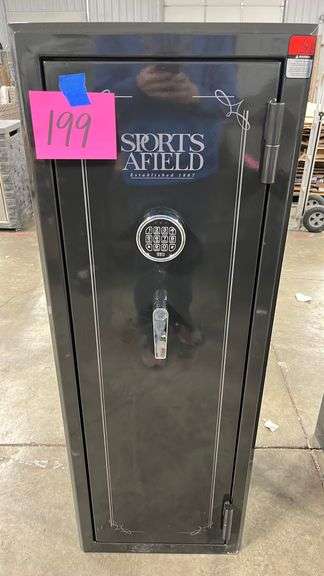 SPORTS AFIELD 18 GUN FIRE & SECURITY SAFE W/ KEYS - Earl's Auction Company