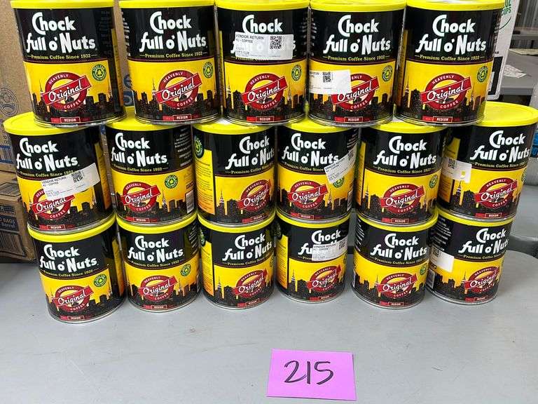 (17) CONTAINERS OF CHOCK FULL O NUTS COFFEE Earl's Auction Company