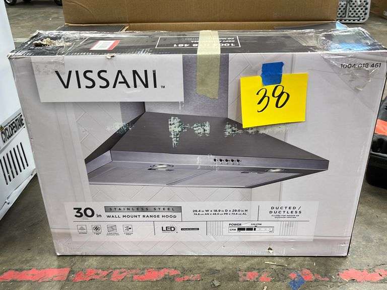 VISSANI 30" RANGE HOODI N BOX Earl's Auction Company