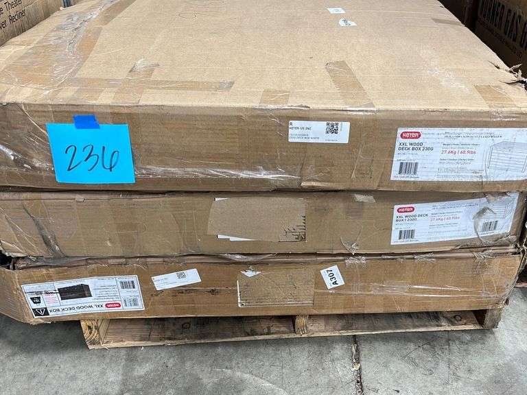 As is 3 keter deck boxes earl s auction company
