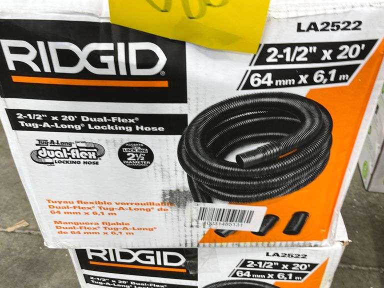 (2) RIDGID LOCKING HOSES IN BOXES Earl's Auction Company