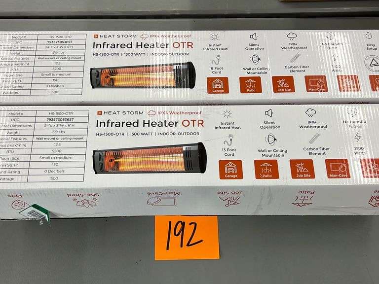 2) HEAT STORM INFRARED INDOOR/OUTDOOR HEATERS IN BOXES - Earl's Auction  Company