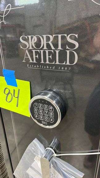 SPORTS AFIELD 18 GUN FIRE & SECURITY SAFE W/ KEYS - Earl's Auction Company