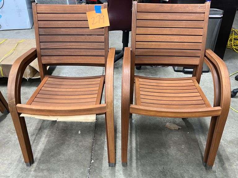 (4) AMAZONIA TEAK PATIO CHAIRS Earl's Auction Company