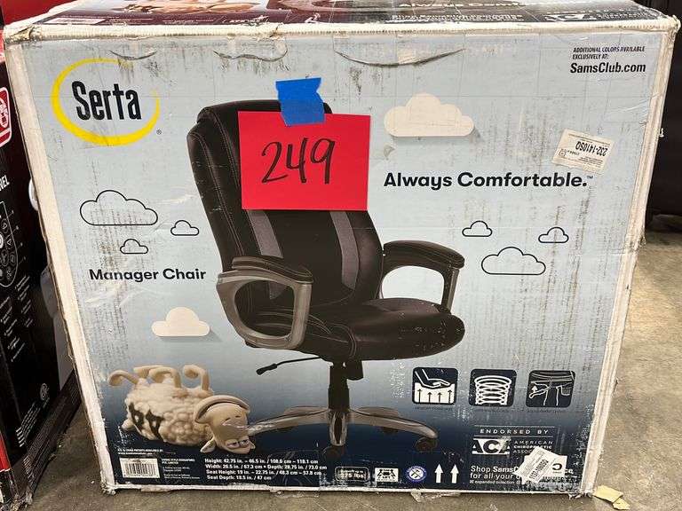 SERTA MANAGER CHAIR IN BOX BLACK Earl's Auction Company