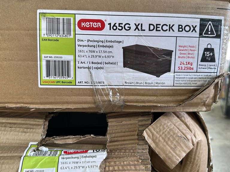 AS IS (5) KETER DECK BOXES Earl's Auction Company