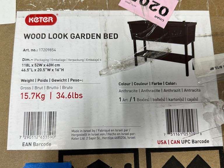 KETER WOOD LOOK GARDEN BED IN BOX Earl's Auction Company