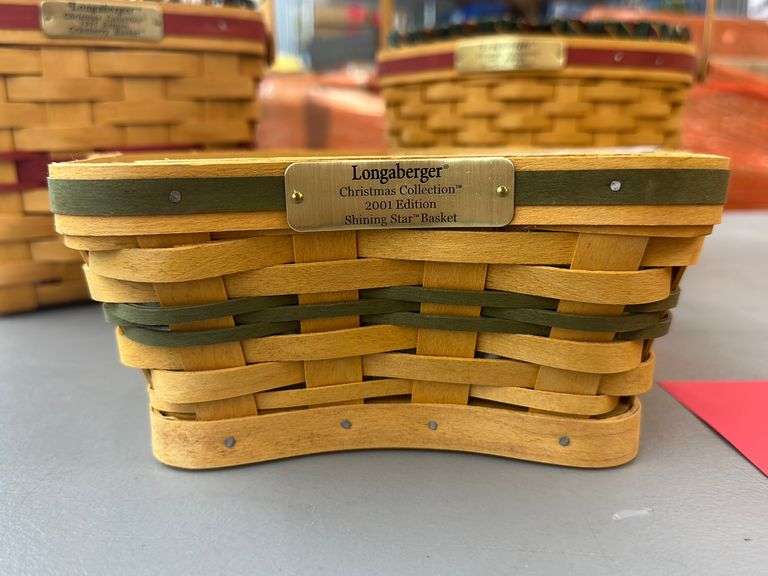 (3) LONGABERGER BASKETS 1995, 1997, 2001 Earl's Auction Company