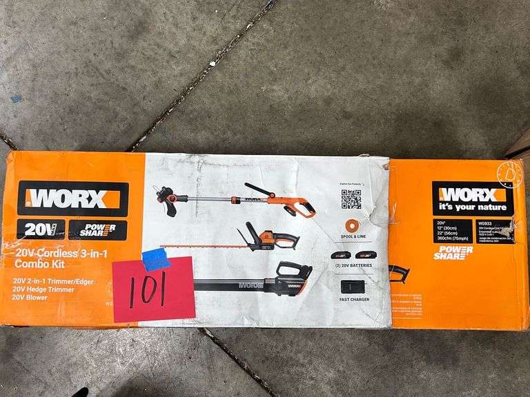 WORX 20V CORDLESS 3 IN 1 COMBO KIT IN BOX Earl's Auction Company