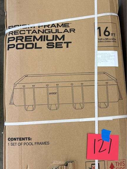 INTEX 16FT PRISM FRAME RECTRANGULAR POOL SET IN BOXES - Earl's Auction ...