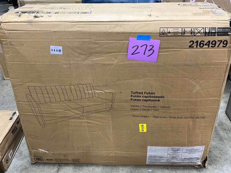 TUFTED FUTON IN BOX Earl's Auction Company