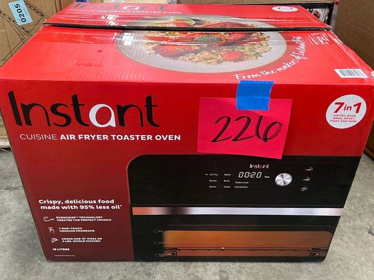 INSTANT AIR FRYER TOASTER OVEN IN BOX Earl's Auction Company