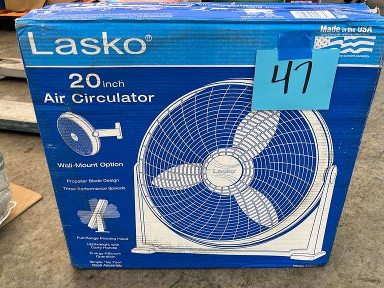 LASKO FAN IN BOX Earl's Auction Company