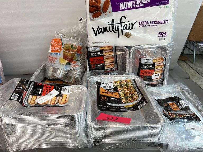 MISC LOT OF DISPOSABLE SERVEWARE SEE PHOTOS Earl's Auction Company