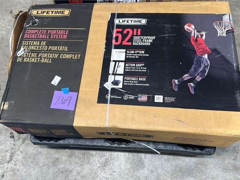 LIFETIME 52" COMPLETE PORTABLE BASKETBALL SYSTEM IN BOX Earl's