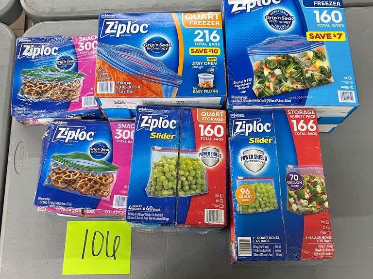 (6) PACKS OF ZIPLOC BAGS ASSORTED SIZES Earl's Auction Company