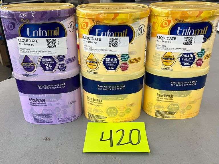 (6) CONTAINERS OF ENFAMIL INFANT FORMULA Earl's Auction Company