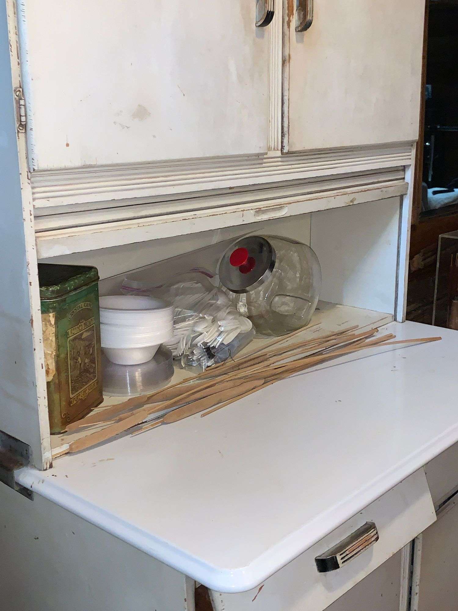 Antique Kitchen Hutch With Flour Bin