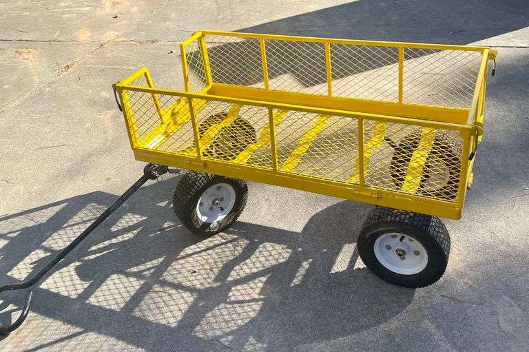 Yellow Garden Cart, Heavy Duty Collapsible Utility Wagon Estate