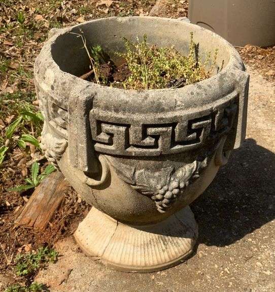 16”H x 15”W Large Concrete Planter B Estate Rescue Queens