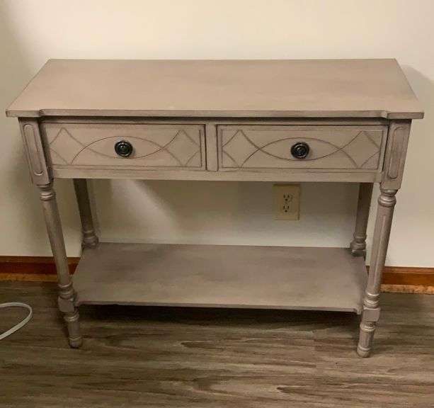 Grey Entryway Table With Two Drawers 30”Hx35”Lx13”W Estate Rescue Queens