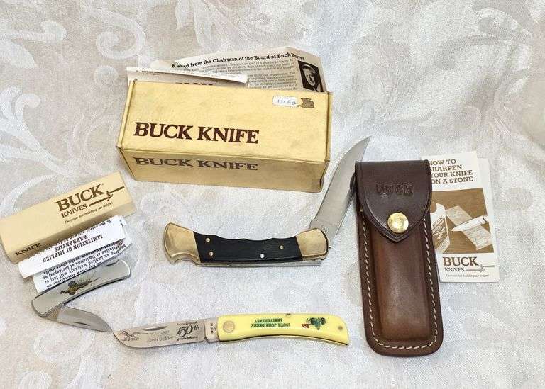 Vintage Buck Knife 110, Made in USA in 1987, Has Box, Papers & Sheath