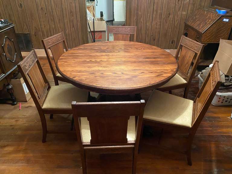 Pedestal Dining Table and Six Chairs Estate Details