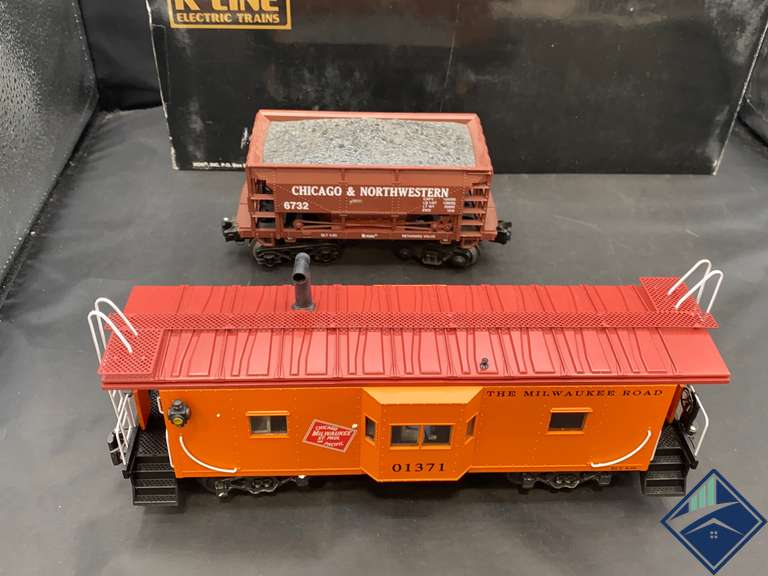 (2) KLine O Sale 01371 The Milwaukee Road Orange Caboose Like New In