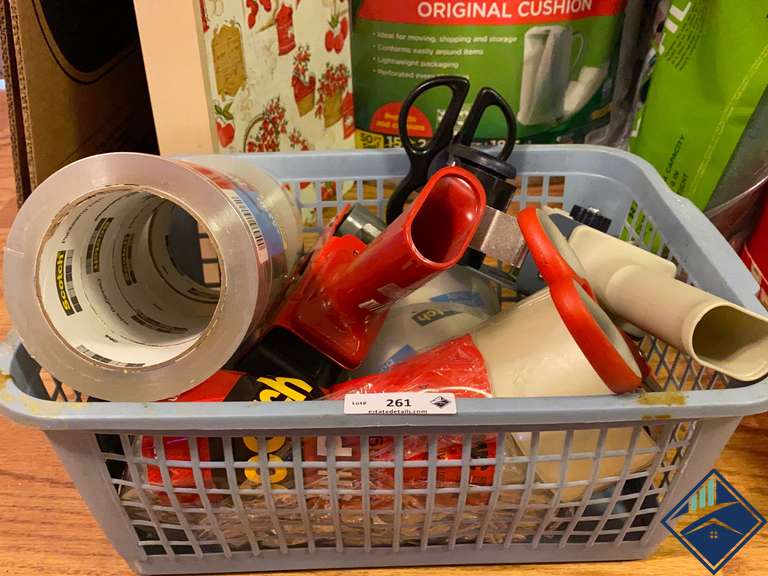 Assorted Packing Materials, Tapes, Stamps (Office Items) and a Dumpster in a Bag Estate Details