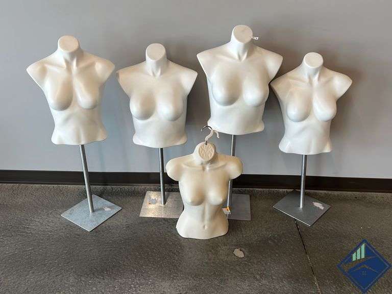 (4) Mannequin Torsos on Stands & 1 Hanging Estate Details